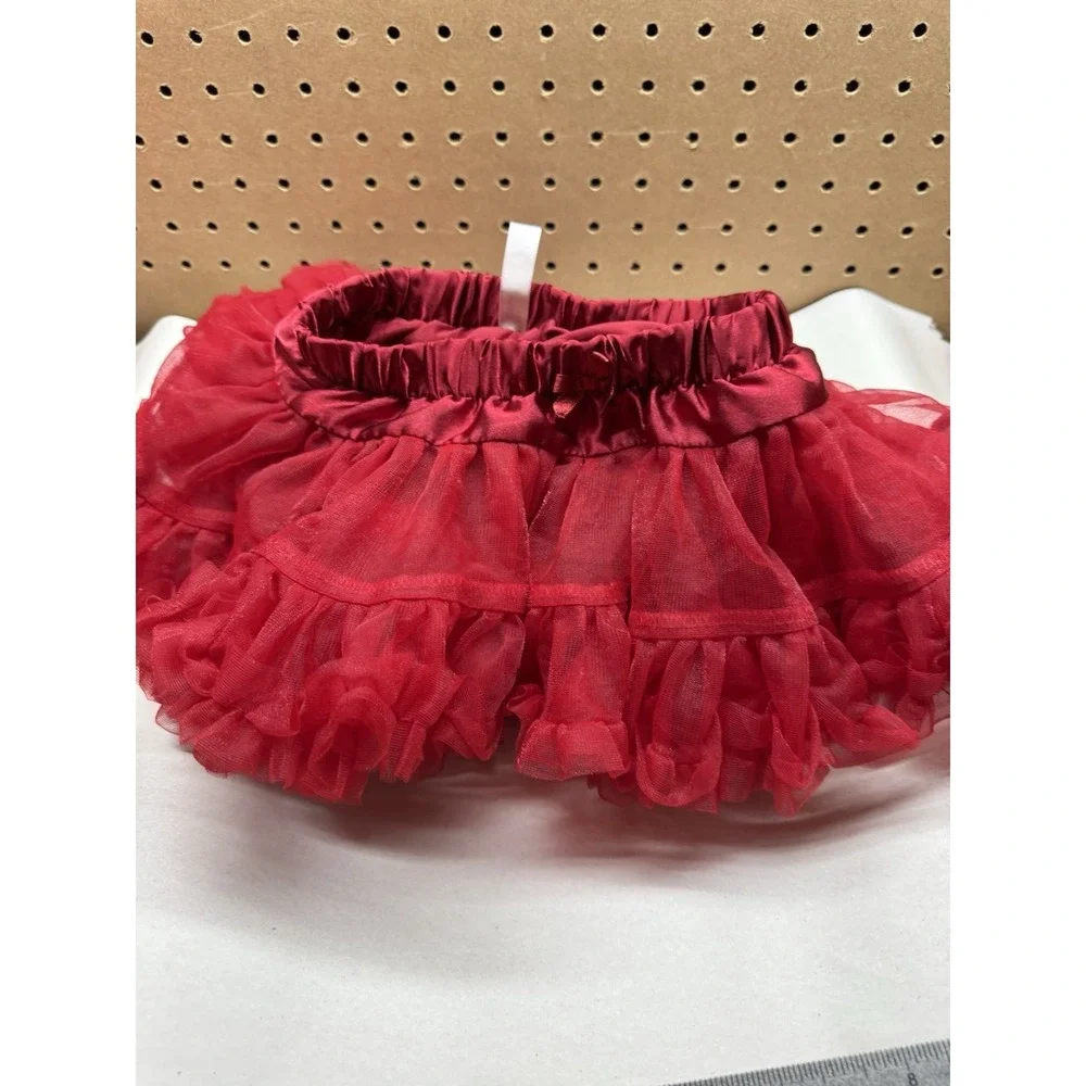 Red Tutu Infant Girl Skirt TuTu 6-9‎ Months Elastic Waist Bow Layered Tulle